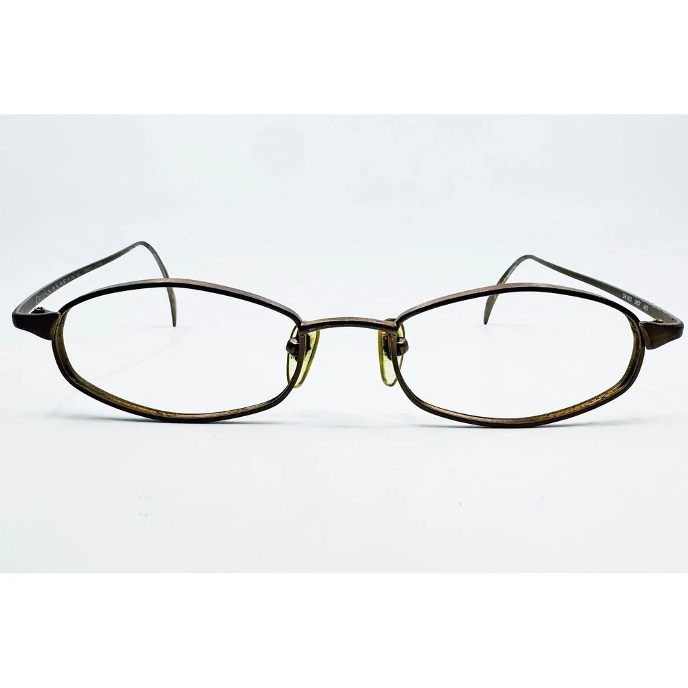 Donna Karan Eyeglasses Womens Brown Oval Metal DK193 387 49-18-145